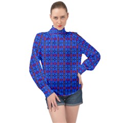 D 6 High Neck Long Sleeve Chiffon Top