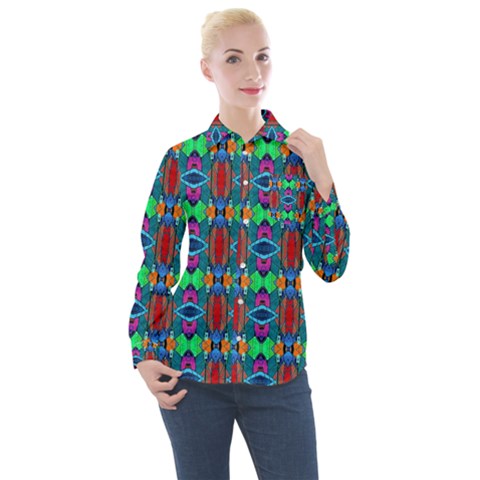 D 7 Women s Long Sleeve Pocket Shirt by ArtworkByPatrick