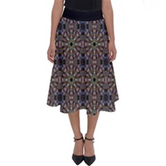 Boho Hippie Mandala Kaleidoscope Red Blue Pattern Perfect Length Midi Skirt