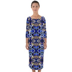 D 9 1 Quarter Sleeve Midi Bodycon Dress by ArtworkByPatrick