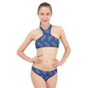 Swimming Fighting Fish High Neck Bikini Set View1