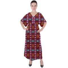 E 2 V-neck Boho Style Maxi Dress