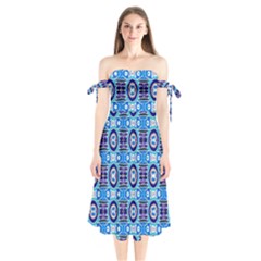 E 6 1 Shoulder Tie Bardot Midi Dress by ArtworkByPatrick