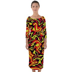 Rby 40 Quarter Sleeve Midi Bodycon Dress by ArtworkByPatrick