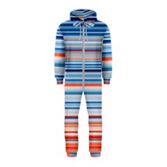 Blue And Coral Stripe 2 Hooded Jumpsuit (kids) by dressshop