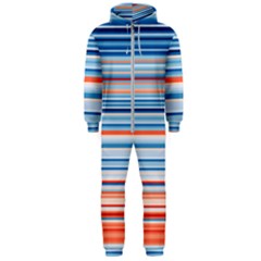 Blue And Coral Stripe 2 Hooded Jumpsuit (men)  by dressshop