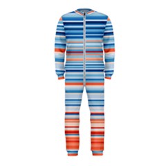 Blue And Coral Stripe 2 Onepiece Jumpsuit (kids) by dressshop