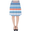 Blue And Coral Stripe 2 Velvet High Waist Skirt View1