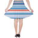 Blue And Coral Stripe 2 Velvet High Waist Skirt View2