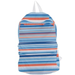 Blue And Coral Stripe 2 Foldable Lightweight Backpack by dressshop