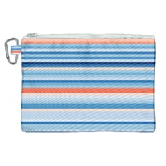 Blue And Coral Stripe 2 Canvas Cosmetic Bag (xl) by dressshop