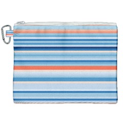 Blue And Coral Stripe 2 Canvas Cosmetic Bag (xxl) by dressshop