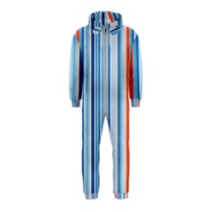 Blue And Coral Stripe 1 Hooded Jumpsuit (kids) by dressshop