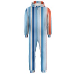 Blue And Coral Stripe 1 Hooded Jumpsuit (men)  by dressshop