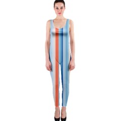 Blue And Coral Stripe 1 One Piece Catsuit by dressshop