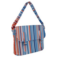 Blue And Coral Stripe 1 Buckle Messenger Bag by dressshop