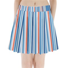 Blue And Coral Stripe 1 Pleated Mini Skirt by dressshop