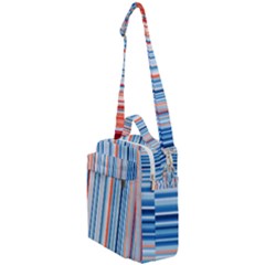 Blue And Coral Stripe 1 Crossbody Day Bag by dressshop