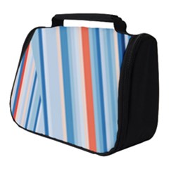 Blue And Coral Stripe 1 Full Print Travel Pouch (small) by dressshop