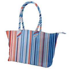 Blue And Coral Stripe 1 Canvas Shoulder Bag by dressshop