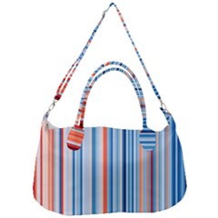 Blue And Coral Stripe 1 Removal Strap Handbag by dressshop