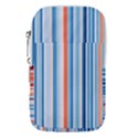 Blue And Coral Stripe 1 Waist Pouch (Large) View1