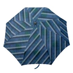 Blue Stripped Pattern Folding Umbrellas by designsbyamerianna