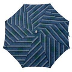 Blue Stripped Pattern Straight Umbrellas by designsbyamerianna