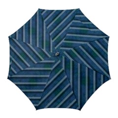 Blue Stripped Pattern Golf Umbrellas by designsbyamerianna