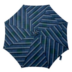 Blue Stripped Pattern Hook Handle Umbrellas (medium) by designsbyamerianna