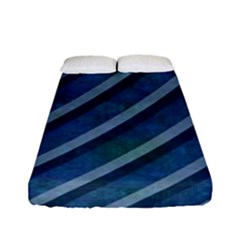 Blue Stripped Pattern Fitted Sheet (full/ Double Size) by designsbyamerianna