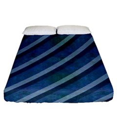 Blue Stripped Pattern Fitted Sheet (queen Size) by designsbyamerianna