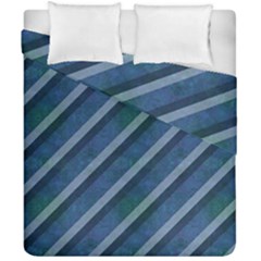 Blue Stripped Pattern Duvet Cover Double Side (california King Size) by designsbyamerianna