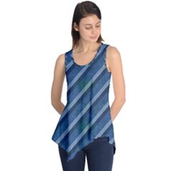 Blue Stripped Pattern Sleeveless Tunic by designsbyamerianna