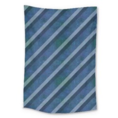 Blue Stripped Pattern Large Tapestry