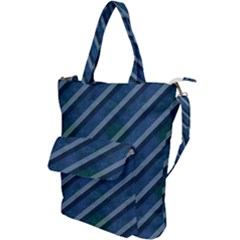 Blue Stripped Pattern Shoulder Tote Bag by designsbyamerianna