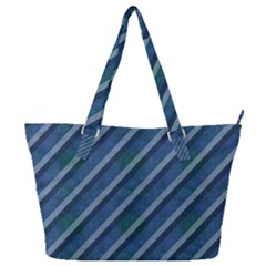 Blue Stripped Pattern Full Print Shoulder Bag by designsbyamerianna