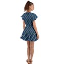 Blue Stripped Pattern Flutter Sleeve Wrap Dress View2