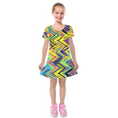 Mycolorfulchevron Kids  Short Sleeve Velvet Dress