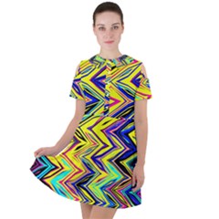 Mycolorfulchevron Short Sleeve Shoulder Cut Out Dress  by designsbyamerianna