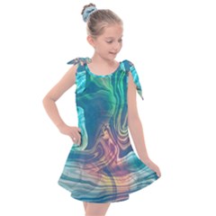 Opaled Abstract  Kids  Tie Up Tunic Dress by VeataAtticus