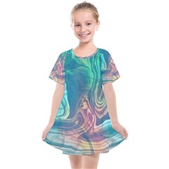 Opaled Abstract  Kids  Smock Dress by VeataAtticus