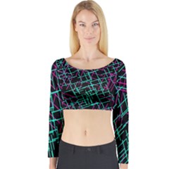 1980chaos Long Sleeve Crop Top by designsbyamerianna