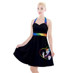 Rainbow Hair Halter Party Swing Dress  by JadehawksAnD