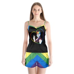 Rainbow Hair Satin Pajamas Set