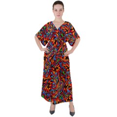 F 5 1 V-neck Boho Style Maxi Dress by ArtworkByPatrick