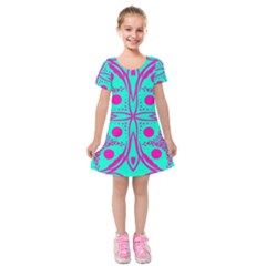 Butterfly Kids  Short Sleeve Velvet Dress