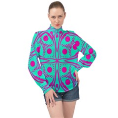 Butterfly High Neck Long Sleeve Chiffon Top by designsbyamerianna