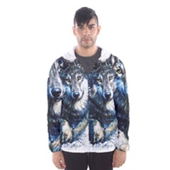 Gray Wolf - Forest King Men s Hooded Windbreaker by kot737