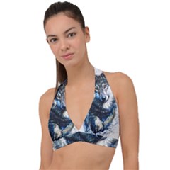 Gray Wolf - Forest King Halter Plunge Bikini Top by kot737